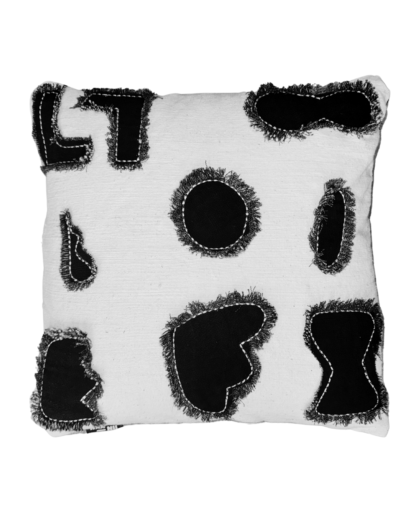 Authentic Mud Cloth Pillow - Ivory & Ebony
